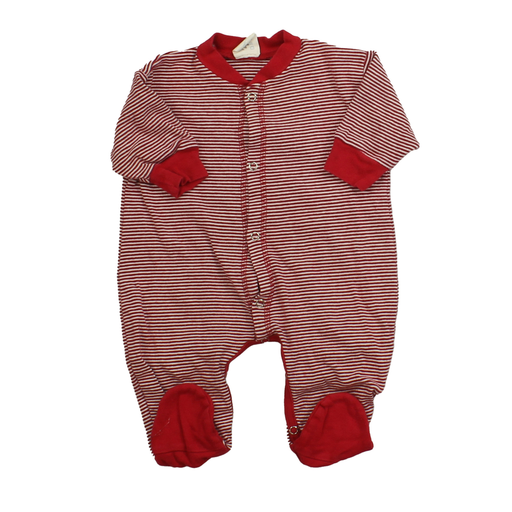 Sense Boys Red | White | Stripes 1-piece footed Pajamas size: 0-3 Months